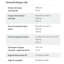 683r - chargeurs frontaux - john deere - hauteur de levage maximale : 4480 mm