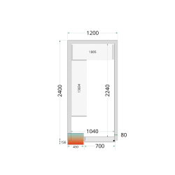 Chambre froide positive CRPF1224 Blanc 1200 x 2400 x 2200 mm TEFCOLD
