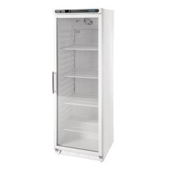 Vitrine réfrigérée positive blanche - Polar Série C 400L - Verrouillable, porte réversible, éclairage LED