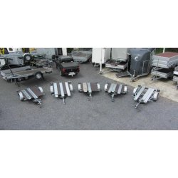 Remorque évolutif à 3 rails et 2 roues 145 x 13 pour le transport de 3 petites motos ou 3 motos cross - trigano - tpm2s 3r