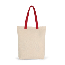 Sac shopping avec motifs de Noël - 100% coton - fond plat - Réf: KI0733 - Marque Kimood