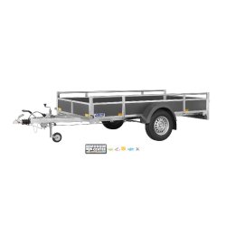 Remorque polyvalente en bois - WOODY FW150 - 1 essieu freiné - PTAC : 1500 Kg - 306 x 154 cm - Saris