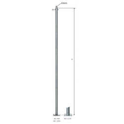 Mât d'éclairage public cylindrique ac 89 / hauteur 3 - 5 m / en acier / diamètre 89 mm