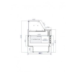 Vitrine canalisable - Froid ventilé, Acier inox, Exposition 660 mm - ONYX-66-R-EXT90-SG