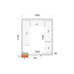 Chambre froide positive CRPF1821 Blanc 1800 x 2100 x 2200 mm TEFCOLD