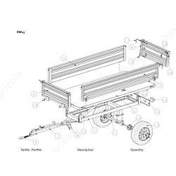 Rm 15 benne agricole rimorchio - geo - poids 300 kg