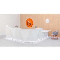 Grande banque d'accueil lumineuse Alpa - MDD - Blanc brillant, Droite