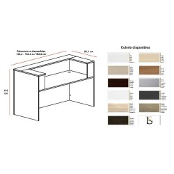 Bureau d'accueil Delta monocolor - Mobel Linea - 144, Anthracite