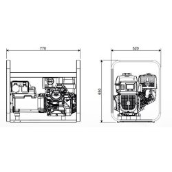 Ge 7000 BBM - Groupe électrogène portatif Mosa - 5.5 kVA monophasé - Fréquence 50 Hz