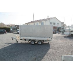 Remorque plateau - Humbaur HN 203118 / HN 253118 - 2 essieux, ridelles alu, roues surbaissées