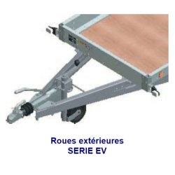 Remorque à châssis-nus prêts à carrosser, roues extérieures 1 essieu, PTC 750 kg - Série ETA - ECIM - ETA 09 16 075 SF