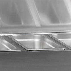 Vitrine réfrigérée GN1/4 VK33-180 S/S LID Inox L1800mm 16509 TEFCOLD