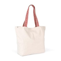 Grand sac shopping recyclé - Kimood - 67% coton recyclé - Poche zippée - Réf: KINS118