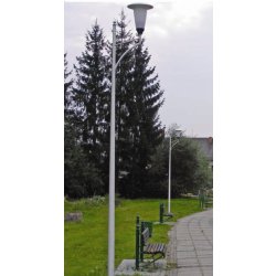 Mât d'éclairage public en aluminium - hauteur 4 à 5 m - diamètre base 120 mm - crosses soudées