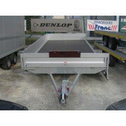 Remorque plateau Humbaur HT 204118 / HT 254118 - 2 essieux, ridelles alu, roues dessous