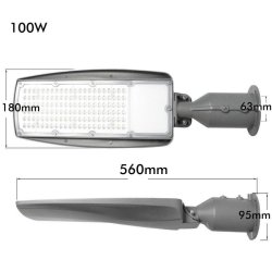 Réverbère LED 100W orientable - Chip Lumileds - Référence Lumi100 - IP65 - 15000 Lumens - 4000K-5000K