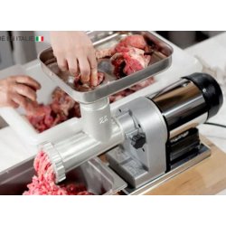 Hachoir à viande électrique n°22 Elegant Tre Spade - 1000W - Acier inoxydable - 80 à 120kg/h