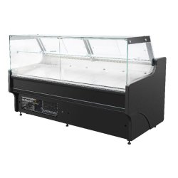Vitrine réfrigérée de comptoir avec service-arrière 158 x 94 cm + 2 réserves réfrigérées