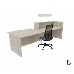 Banque d'accueil design avec accès PMR Z2 - Officity - Droite, 186, Orme blanchi
