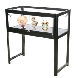 Vitrine d'exposition table /comptoir Aluminium Gris Alu led Réf : 2228412