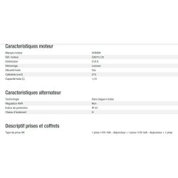 Hx 4000 TB UK C5 Groupe électrogène - Kohler - Gamme INTENS - Puissance max 3,70 kW - 230 V