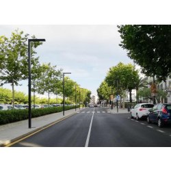 Ensemble lumineux TOMSK ACTML - Mât en acier laminé rectangulaire 200x100mm - Hauteur 4m à 7m - Module LED 20W à 120W