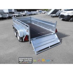 Remorque polyvalente LIDER ROBUST 2M50 - 2 essieux non freiné - 253 x 134 cm - PTAC 750 Kg - Référence 39394