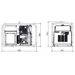 GE 10000 HZDM Groupe électrogène - Mosa - Diesel HATZ 1D90 - 50 Hz - 10 kVA