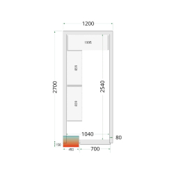 Chambre froide positive CRPF1227 Blanc 1200 x 2700 x 2200 mm TEFCOLD