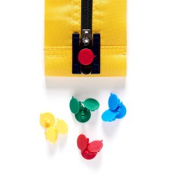 Scellé de sécurité rapide pion - Pack de 1000 pions - Référence 7996 - Polyester et PVC, personnalisable avec logo, code-barres et numérotation