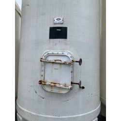 2 cuves miroir Brauthite 125 hl d'occasion - sur pieds, Ø 2000, hauteur 4600, avec équipements intégrés