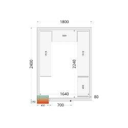 Chambre froide positive CRPF1824 Blanc 1800 x 2400 x 2200 mm TEFCOLD