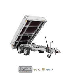 Remorque Benne SARIS - K1276 - 276 x 150 cm - PTAC : 2000 kg - 2 Essieux - Freinée - Neuve - Usage bricolage, jardinage, transport lourds