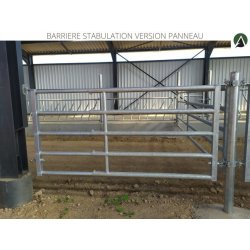 Bs34p - Barrière agricole extensible 3 à 4 mètres - 5 lisses, galvanisée à chaud, fabrication française