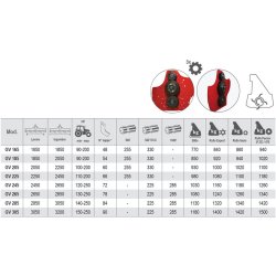 GV 165 à 305 - Fraises et herses rotatives Vigolo - Largeur 1650 à 3050 mm avec transmission par engrenages et 6 lames par flasque