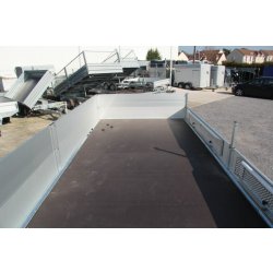 Remorque plateau HUMBAUR HT 306124 - 2 essieux, roues dessous, ridelles alu, 6100 x 2480 mm