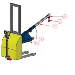 Potence de fourche adaptable sur chariot élévateur et gerbeur - Capacité jusqu'à 1000 kg - En vente et en location