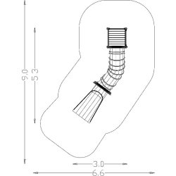 Toboggan tubulaire réf-8066624 - HAGS - 4900 mm de longueur, 6200 mm de largeur, hauteur 1800 mm