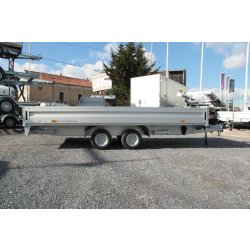 Remorque plateau Humbaur HN 204118 / HN 254118 - 2 essieux, ridelles alu, roues surbaissées, PTAC jusqu'à 2500 kg