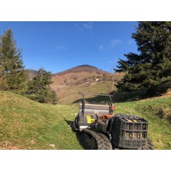 Robot debroussailleur à chenilles - équipé d'un broyeur forestier - Pour forte pente ou accès difficile