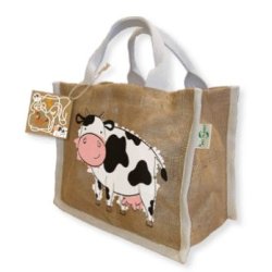 Sac réutilisable en fibre de jute naturel - sans lamination - avec poignées en coton biologique