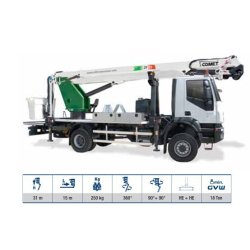 Camion nacelle Eurosky-i 31 | 2 | 15 - 138kv/500kv - Comet - Hauteur de travail 31 m - Déport latéral 15 m