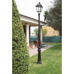 Mât classique Villa ICVI32 - Base en fonte - Finition noir mat - Raccord femelle GAZ ¾”