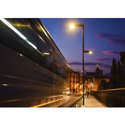 Ensemble lumineux Tomsk F ACTMF - mât en acier rectangulaire avec module LEDs 20W à 120W