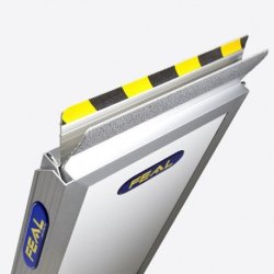 Rampe pliable grande visibilité TE-2545-1 - Aluminium anti-glisse - 350 kg - Longueur 52 à 200 cm