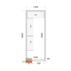 Chambre froide positive CRPF1230 Blanc 1200 x 3000 x 2200 mm TEFCOLD
