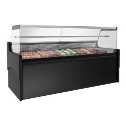 Vitrine réfrigérée avec service-arrière 248 x 98 cm et 2 réserves réfrigérées