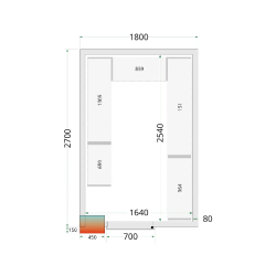 Chambre froide positive CRPF1827 Blanc 1800 x 2700 x 2200 mm TEFCOLD
