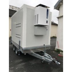 Remorque frigorifique double essieu 2x1800kg - Rapha 22 - PTAC 3500kg - Dimensions intérieures 3,94m x 2m x 1,90m