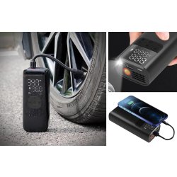 Compresseur portable rechargeable USB - 10 bars - Débit 22-28 L/min - Fonction Power Bank et lampe torche - 0610PW
